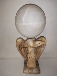 Lampada fascista con aquila in marmo 