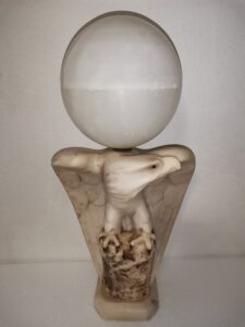 Lampada fascista con aquila in marmo 